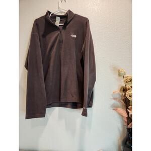 The North Face TNF 100 Fleece Pullover Quarter-Zip Gray L Cold Weather Essential